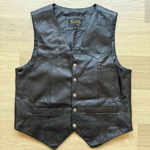 Scully Vest Men Medium Black Western Five Button Lined Cowboy Rodeo